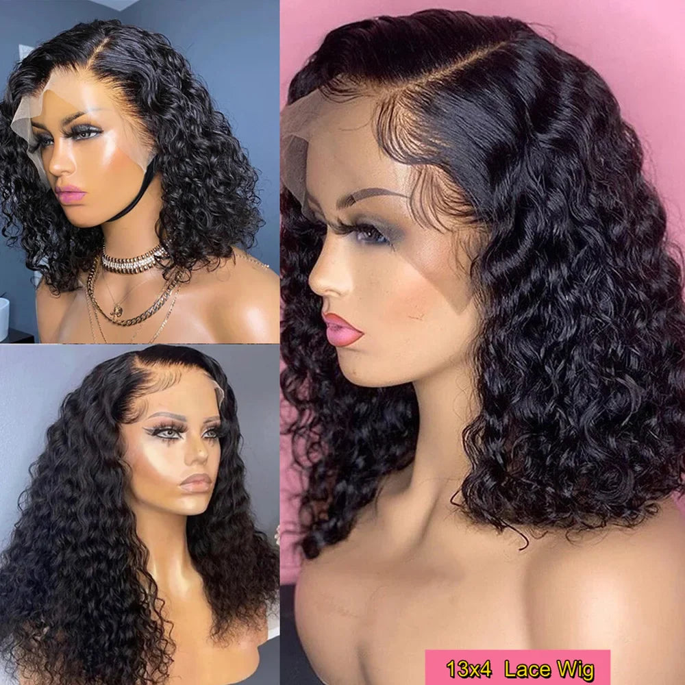 12A Deep Wave Bob Wig | Glueless | Ready to Go | Lace Frontal & Closure Options | Brazilian Remy Human Hair