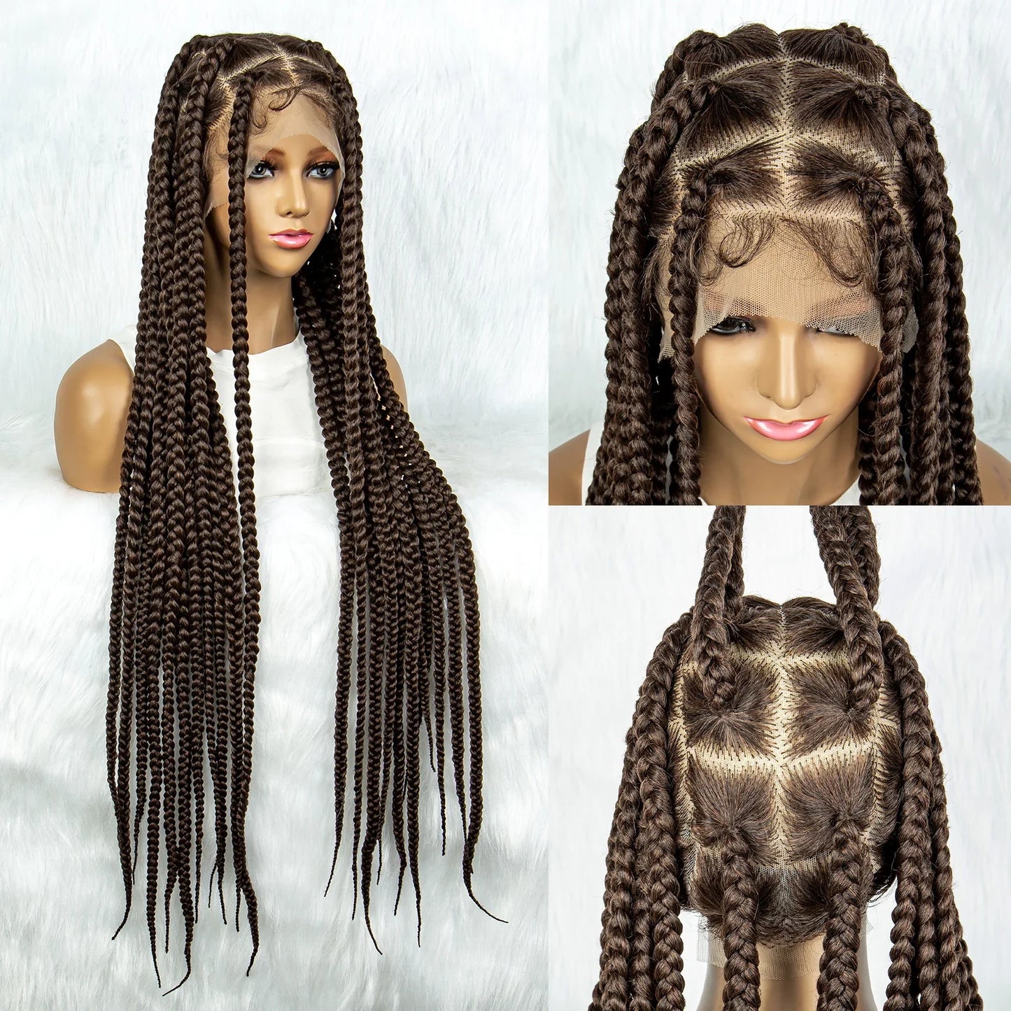 KIMA 36" Colorful Knotless Box Braids Wig | Lace Front & Baby Hair