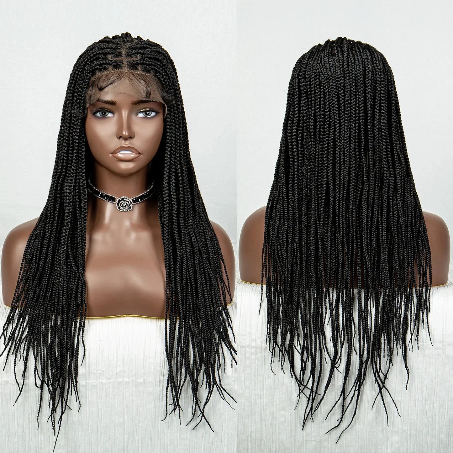 Knotless Cornrow Box Braids Full Lace Wig | Baby Hair | Clearance Sale | Black Women