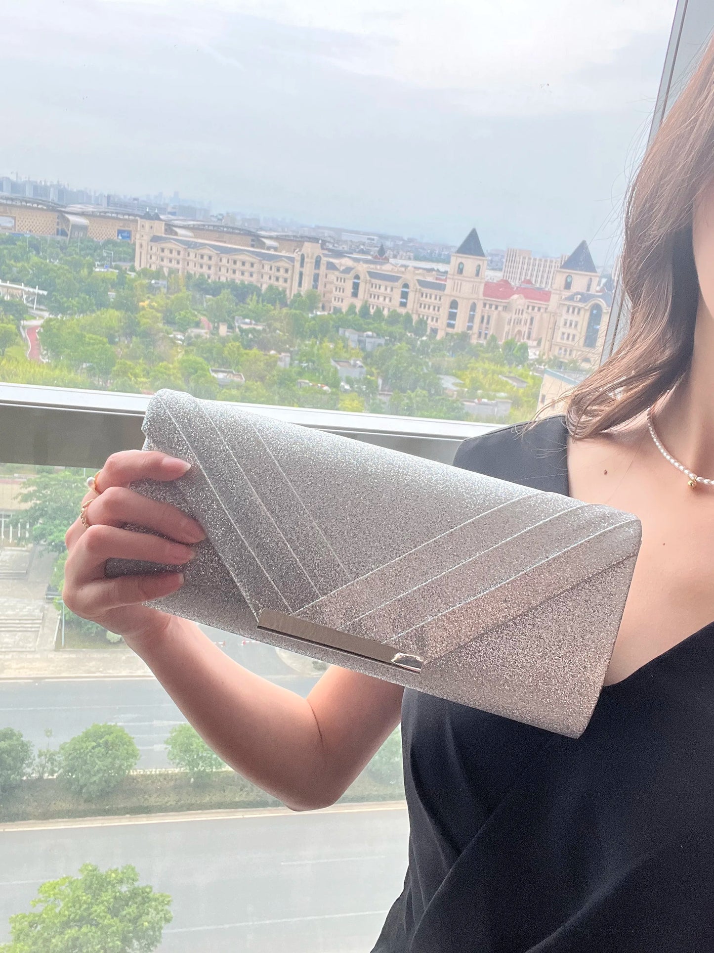 New Design Envelop Satin Evening Clutch Bag | Trade Luxury Shoulder Bags & Lady Party Purses for Wedding Dress Handbag