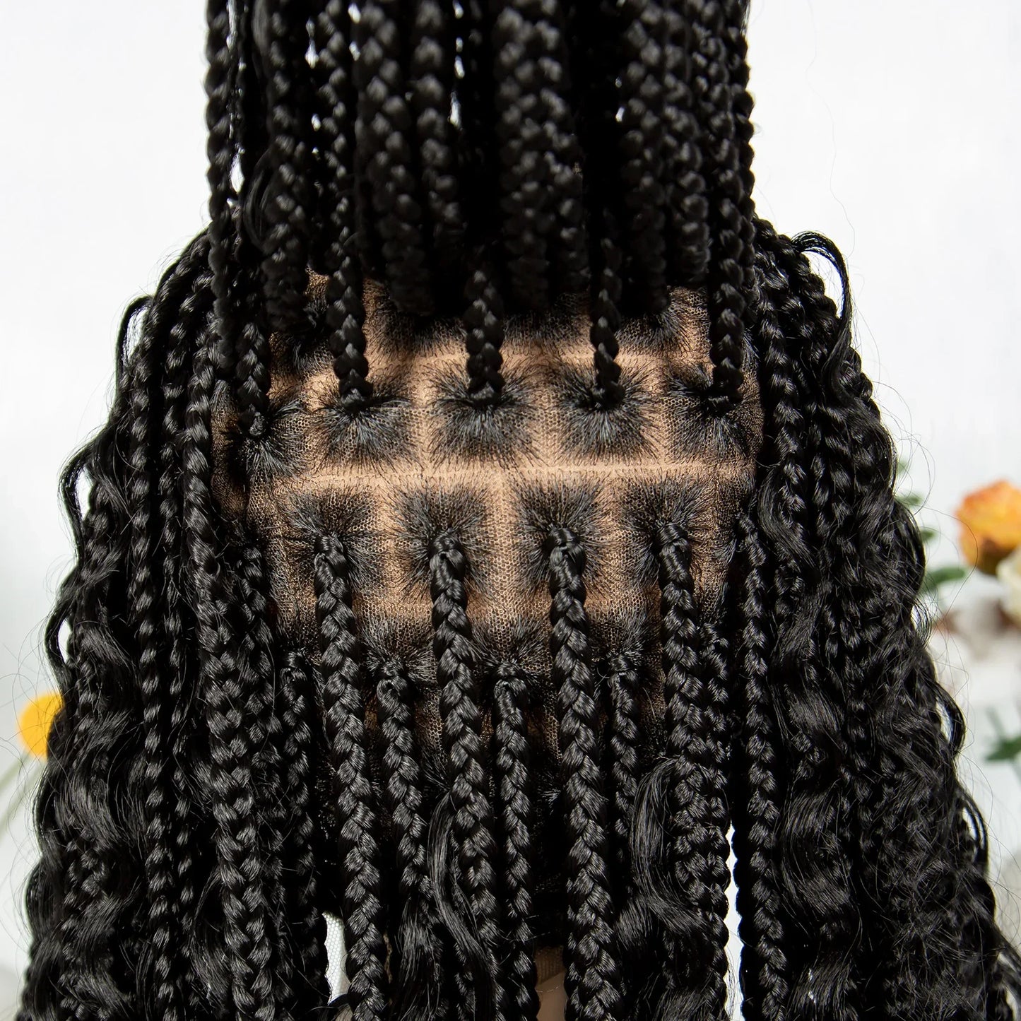 HD Transparent Full Lace Boho Box Braids Wig | Knotless Synthetic