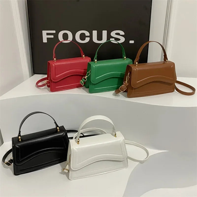 High-Quality PU Leather Handbag Purse | Women's Bag Solid Color Shoulder Crossbody Bags & Lady Messenger Small Tote for Women & Girls