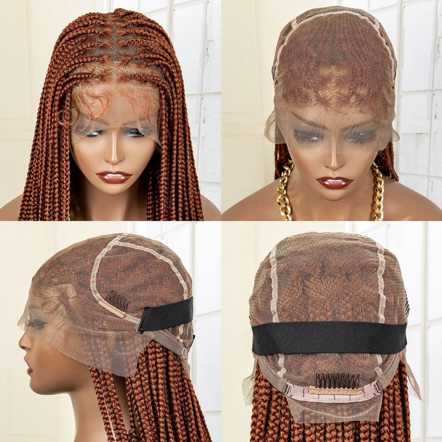 350# Blonde HD Full Lace Braided Wig | Knotless Box Cornrows | Crochet Braids | Synthetic Braids for Black Women