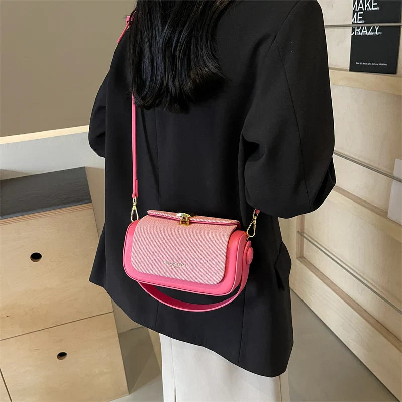 High-Grade Sense Women's Small Square Bags | Trendy Classic PU Leather Lady Commuter Shoulder Bag & Short Handle Handbags