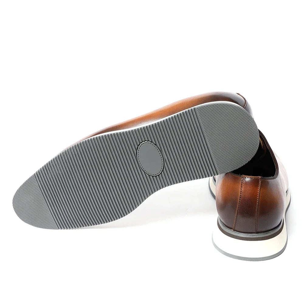 Men's Classic Whole Cut Oxford Shoes | Genuine Cowhide Leather Black & Brown Casual Sneakers (Breathable)