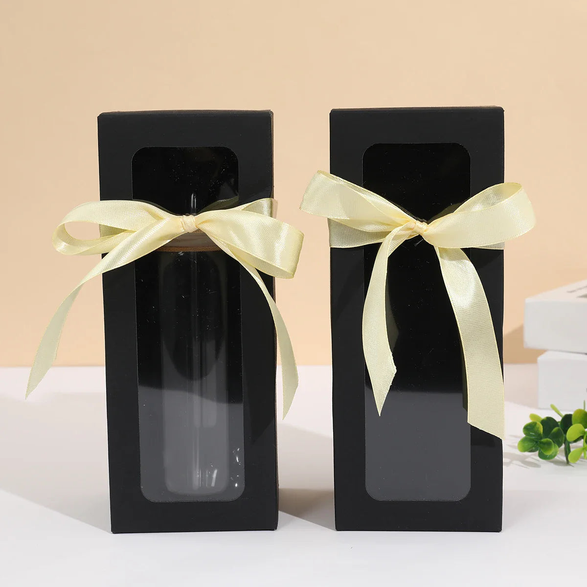 10pcs White Black Glass Laser silver Gift Box Glass Display Box Transparent Gift Box Water Cup Jar Sublimation Glass