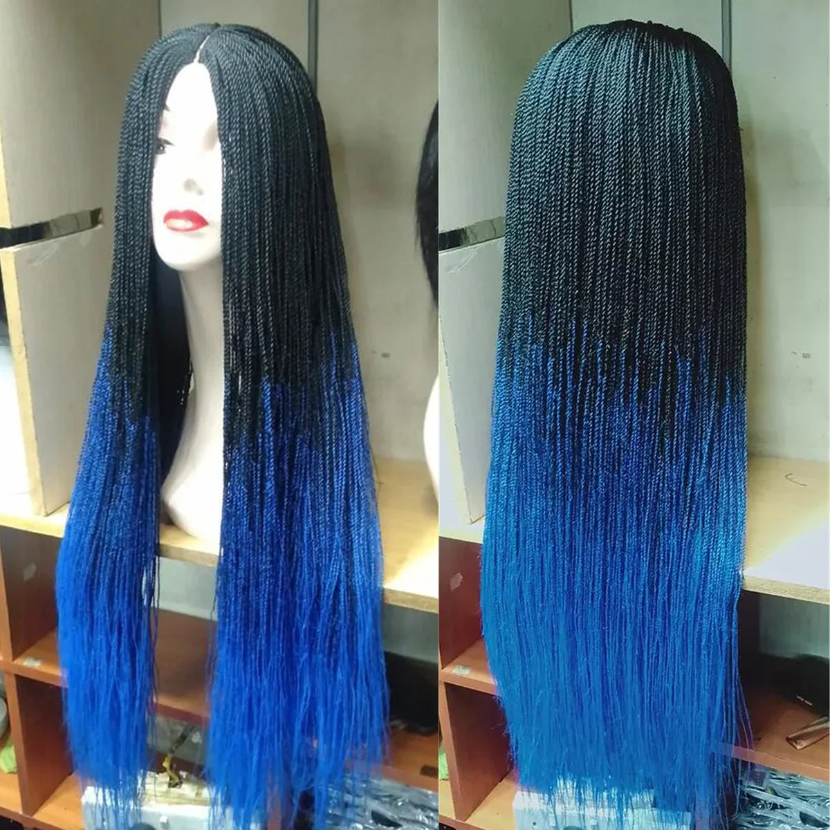 Premium Full Lace Braided Wig | Heat Resistant Synthetic Hair | Natural Look