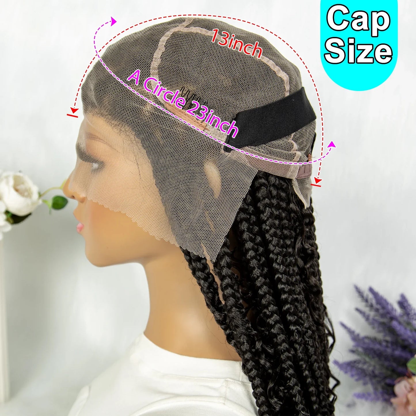 KIMA Box Braids Synthetic Wigs Full Lace  Dreadloks Braided Wigs Knotless Goddess Boho Braided Wigs Hair for Black Women