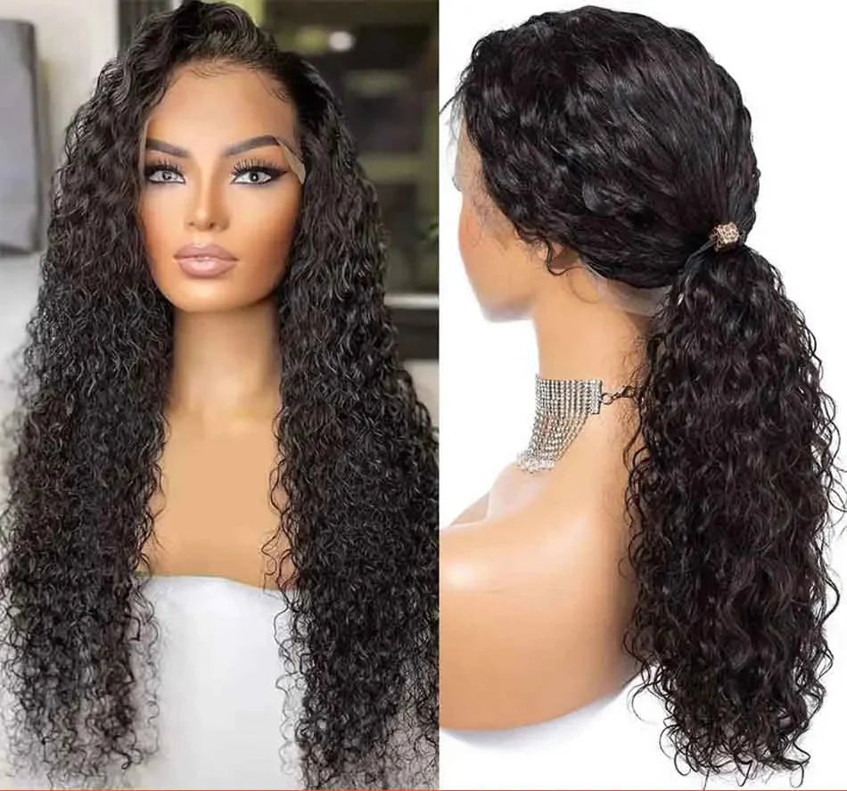 13x4 HD Lace Front Water Wave Wig | Long | 360 Lace Frontal | Brazilian Virgin Hair