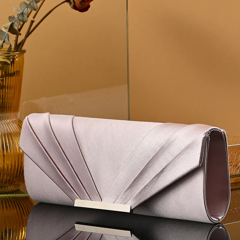 New Design Envelop Satin Evening Clutch Bag | Trade Luxury Shoulder Bags & Lady Party Purses for Wedding Dress Handbag