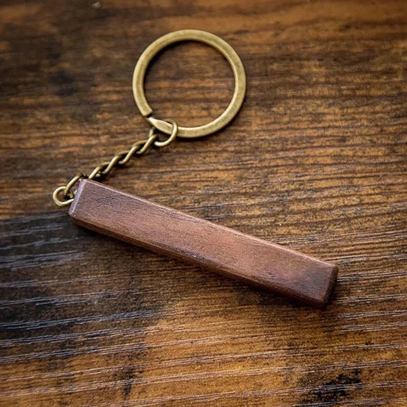 5PCS Walnut Keychain Blank Wooden Keychain Blanks with Leather Strap Unfinished Wooden Keychains for Laser Engraving