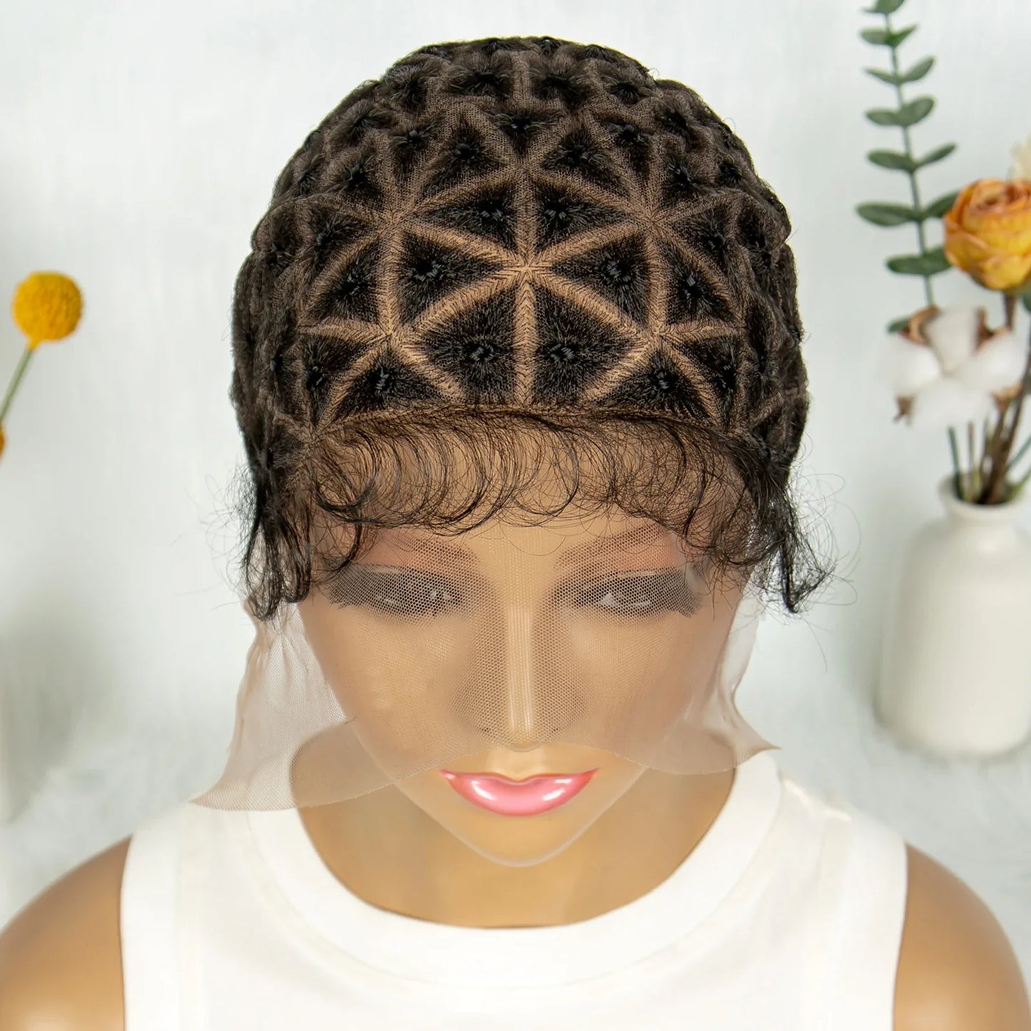 Kima Pre-Parting Double Lace Wig Cap for Boho Crochet Braids with Baby Hair