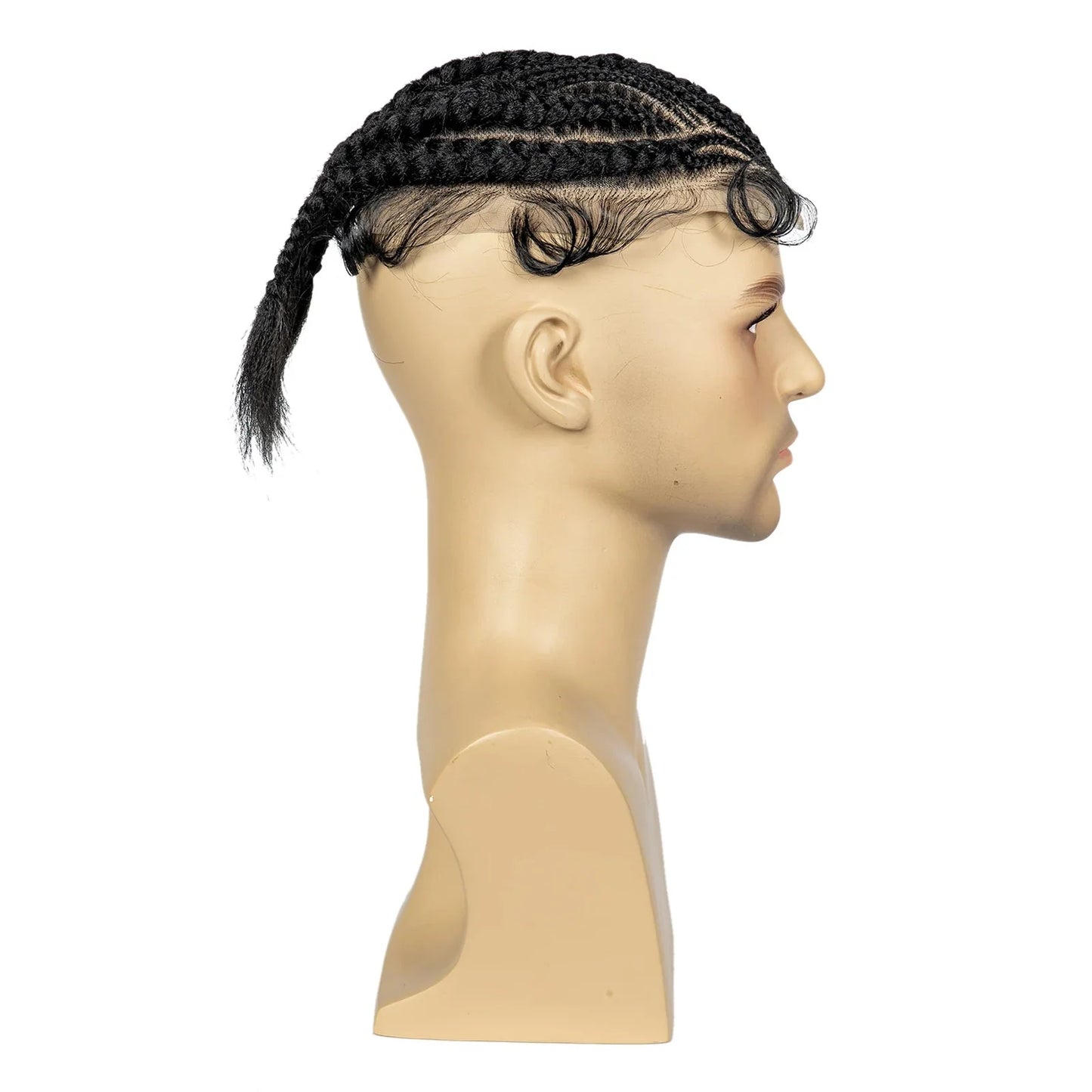 Men's HD Full Lace Cornrow Braided Toupee | Box Braids Wig | Synthetic Lace Front | African Men's Braids