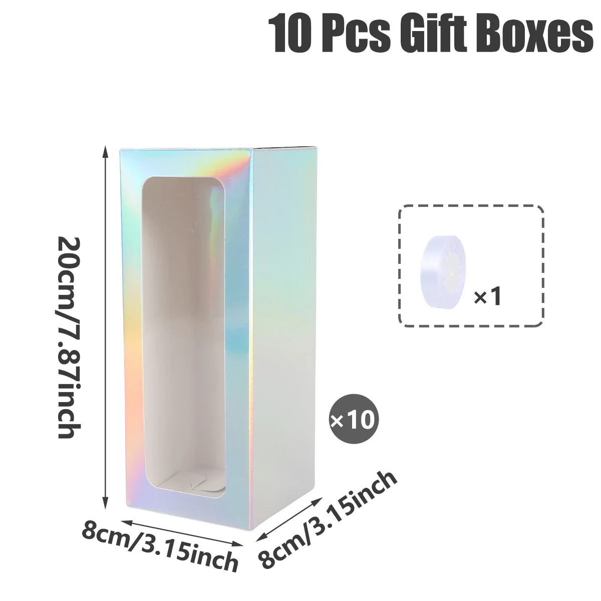 10pcs White Black Glass Laser silver Gift Box Glass Display Box Transparent Gift Box Water Cup Jar Sublimation Glass
