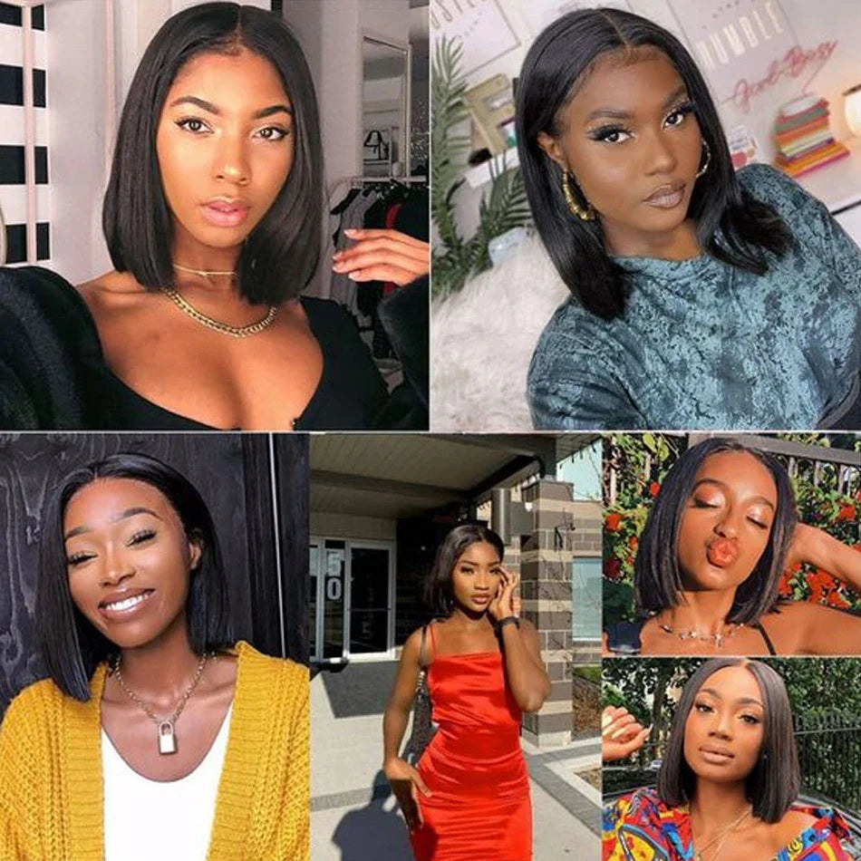12A Bone Straight Bob Wig | Ready to Go | Glueless | Lace Frontal & Closure Options | Brazilian Remy Human Hair
