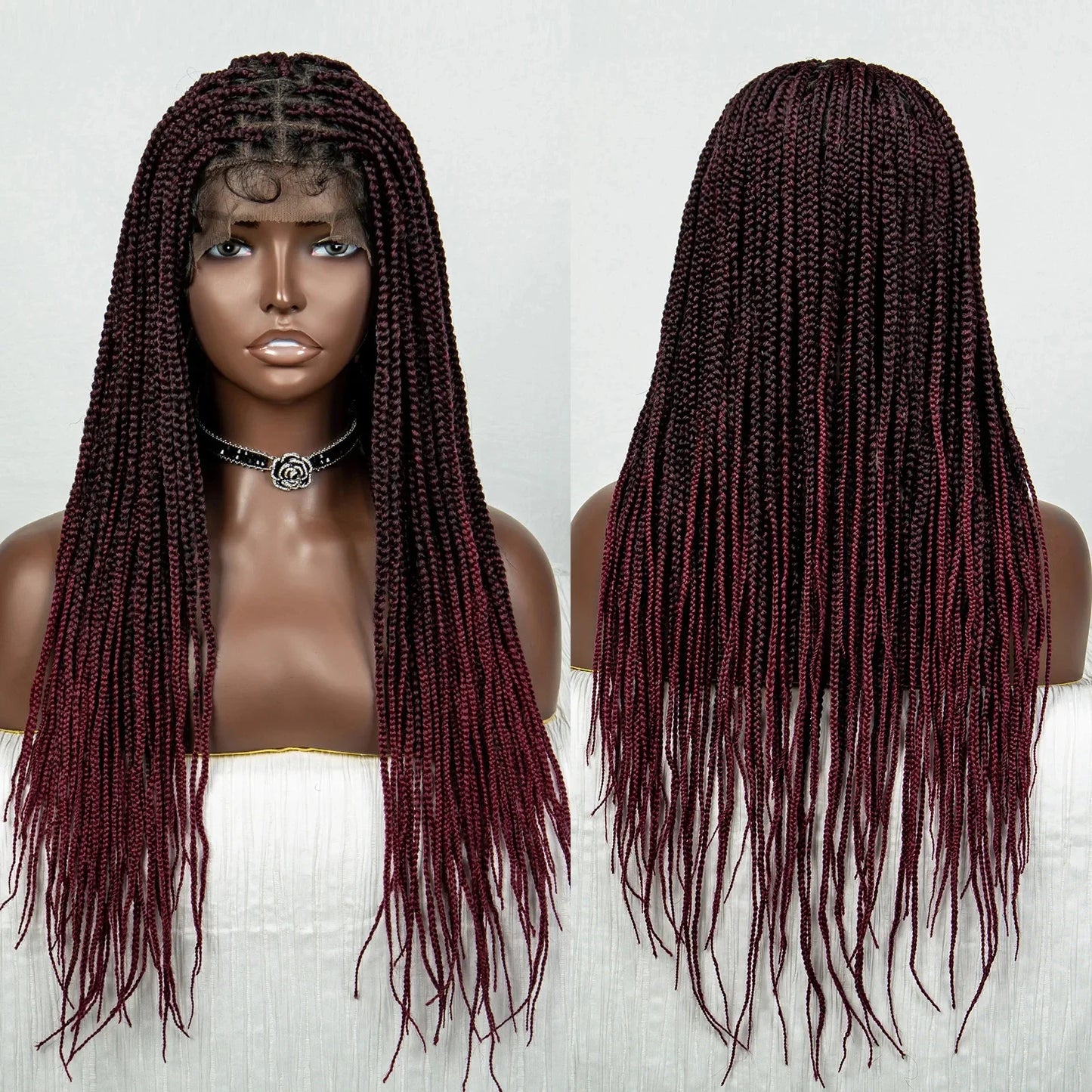 Knotless Cornrow Box Braids Full Lace Wig | Baby Hair | Clearance Sale | Black Women