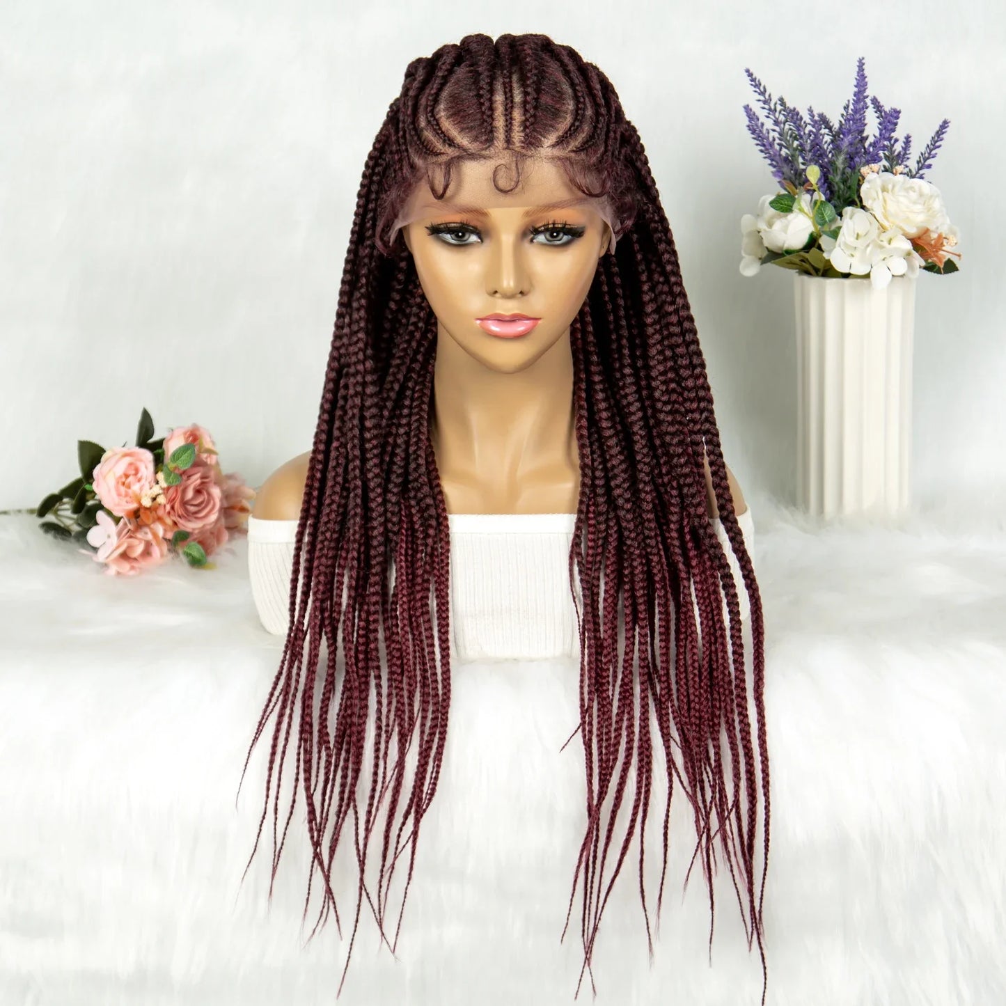 13x6 Lace Front Faux Locs Braided Wig | Crochet Braids | Synthetic Locs | Black Women