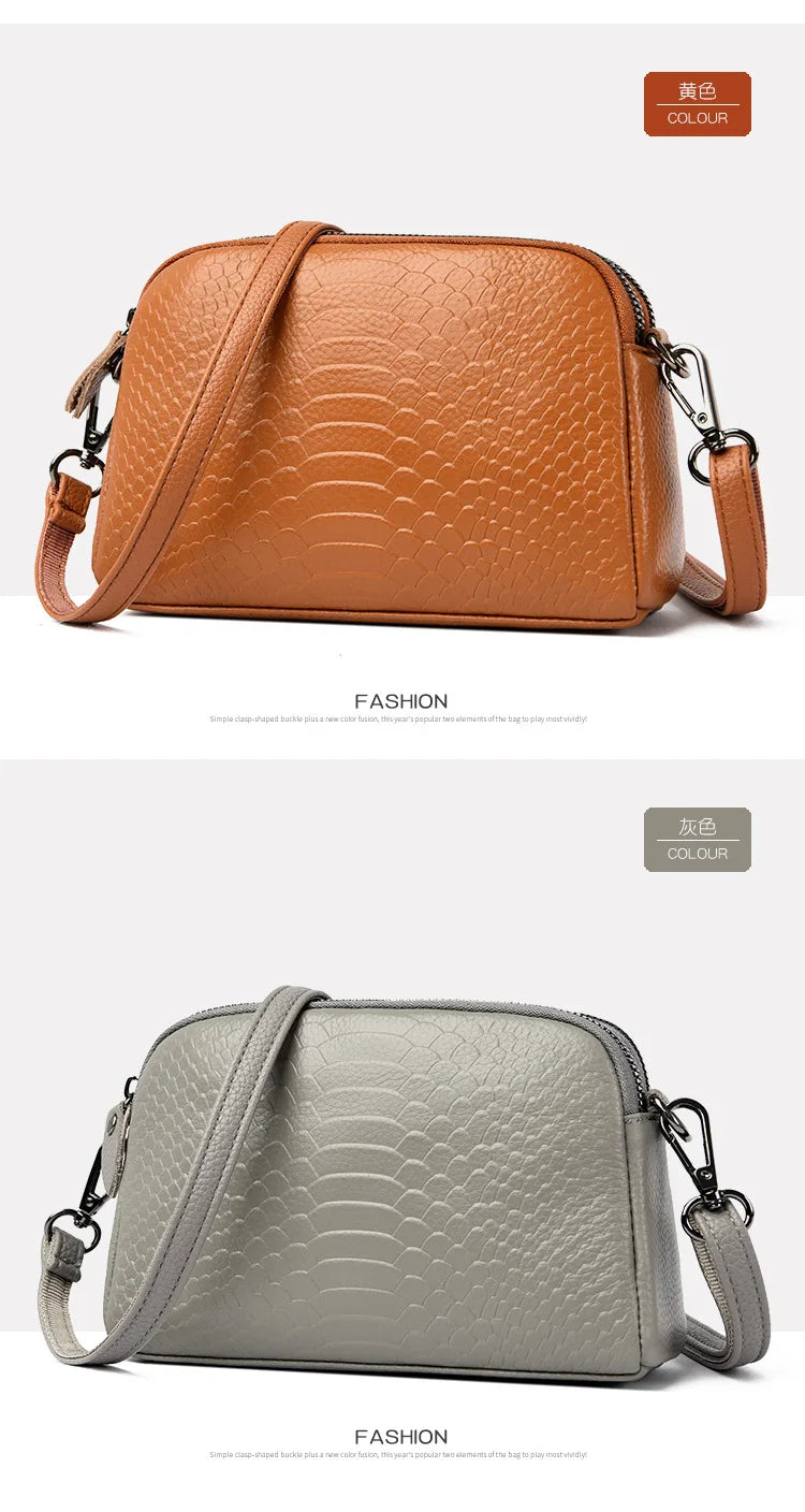 Cross Border Women's Crossbody Small Bag | New Fashion Genuine Cow Leather Single Shoulder Handbag (Trendy Messenger Bag)