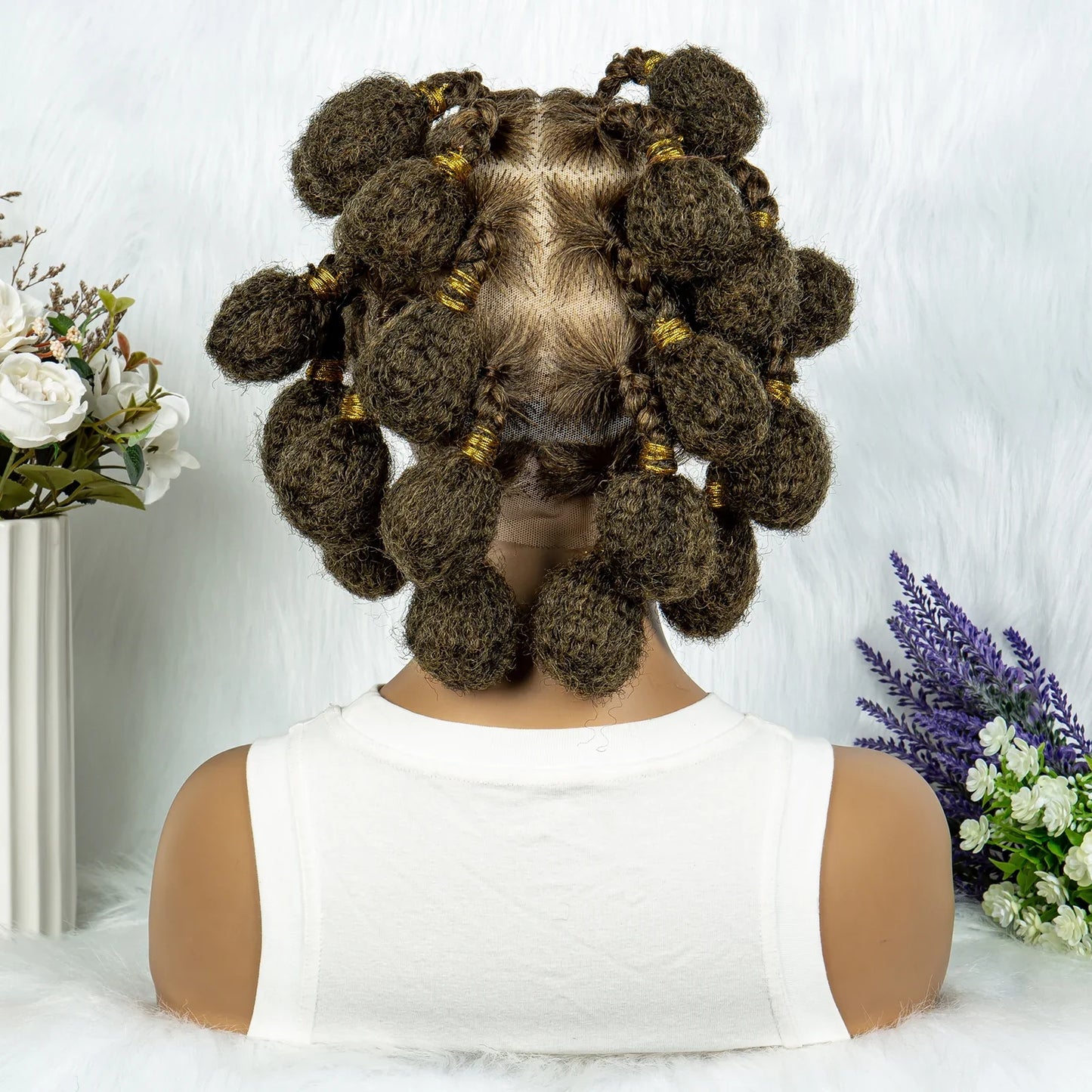 KIMA HD Full Lace Bantu Knot Braids Wig | Knotless Box Braids