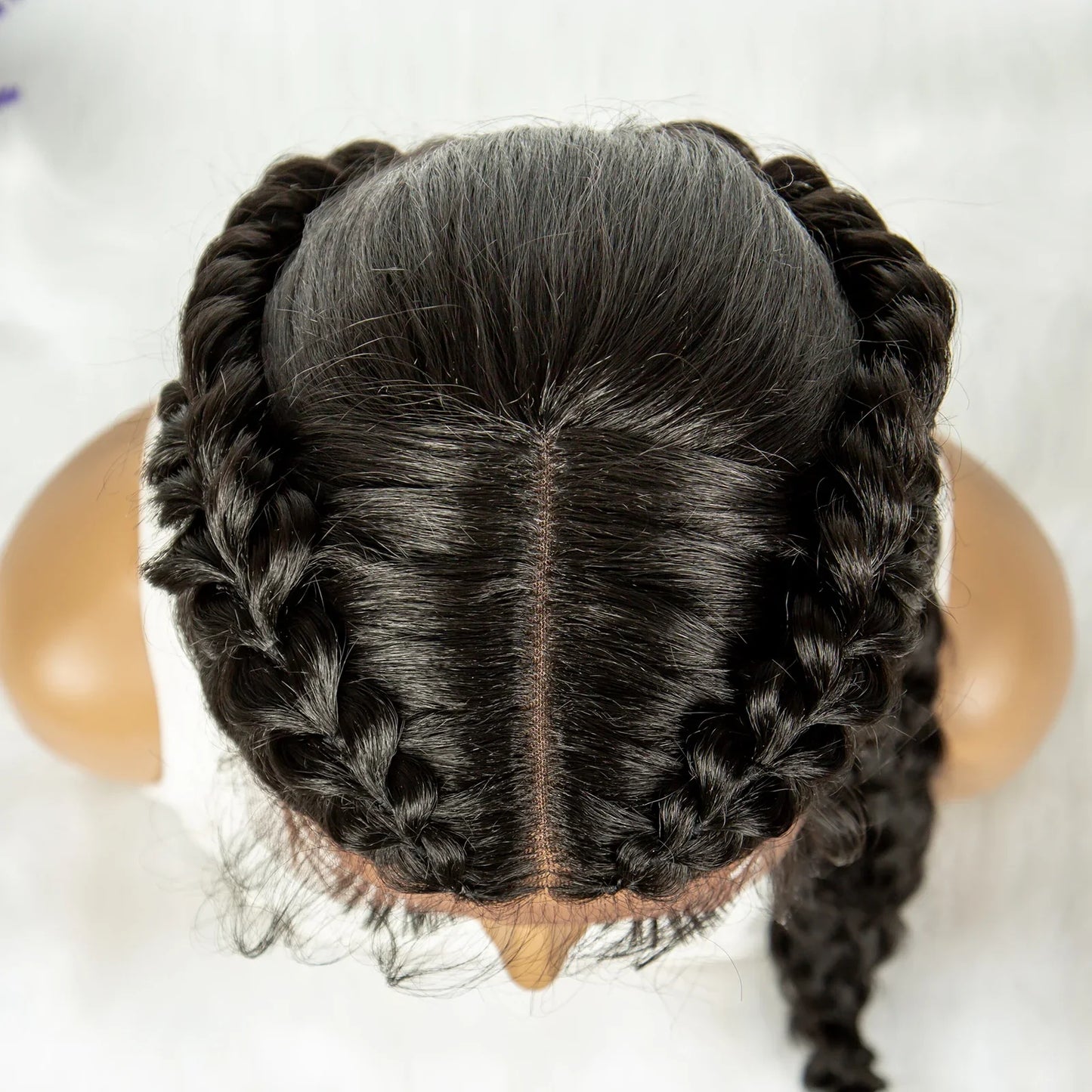 13x4 Lace Front Braided Wig | Kinky Curly Ends | Synthetic Africa Wig with Baby Hair for Black Women