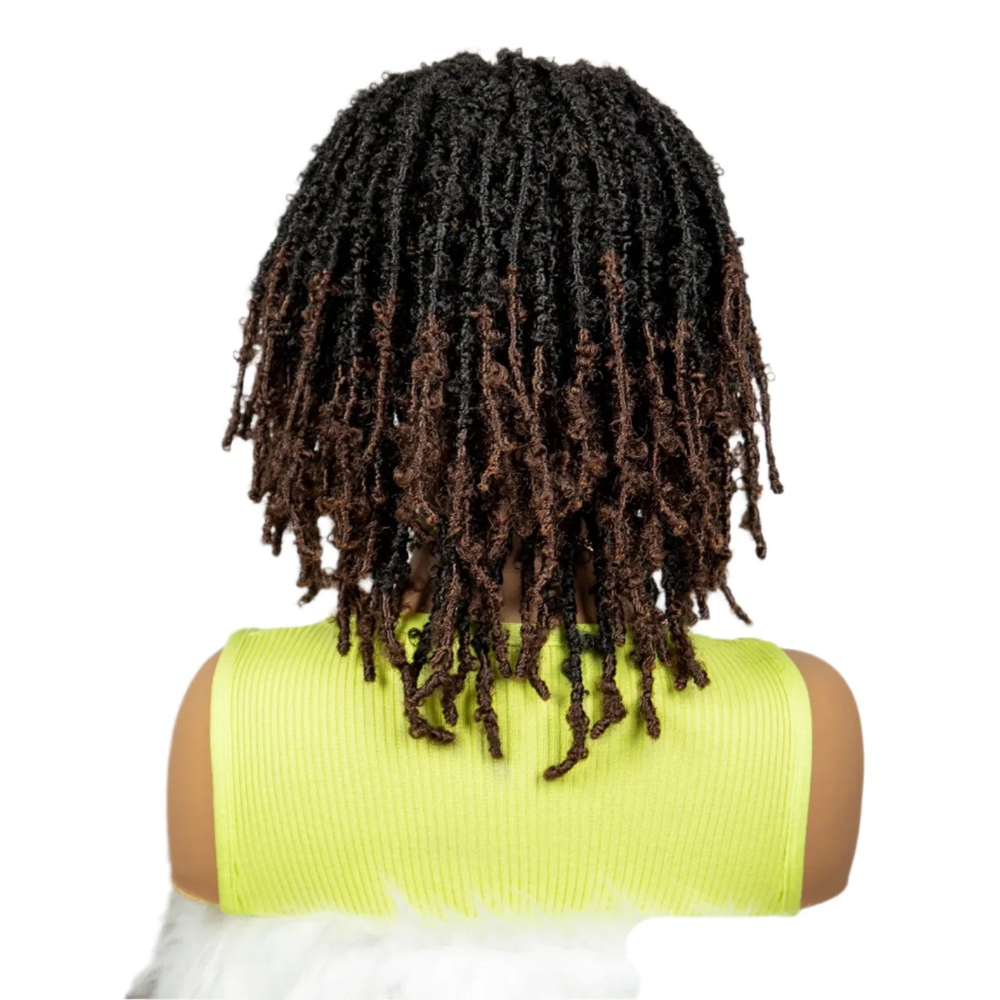 14" Butterfly Locs Crochet Braids Bob Wig | Lace Front