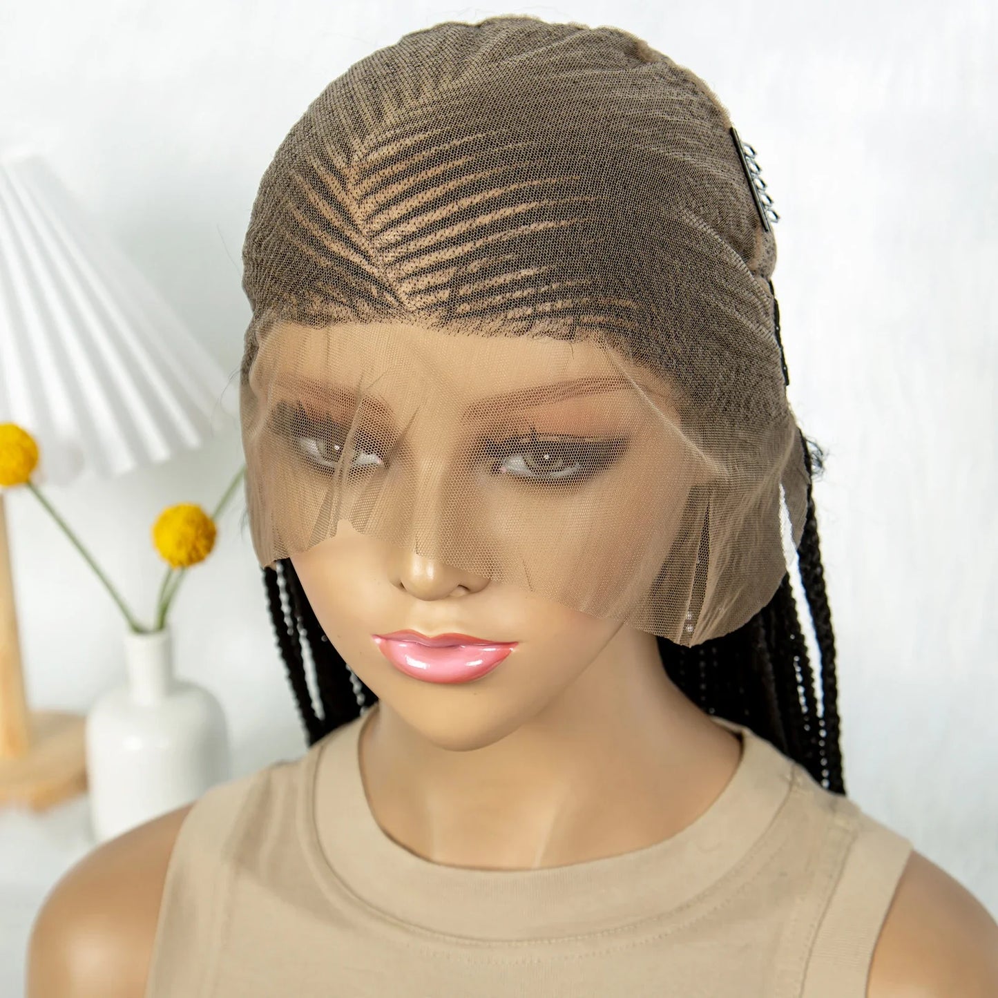 Full Lace Cornrow Box Braids Wig | Crochet Braided Style