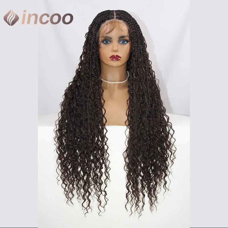 613 Blonde & Burgundy Butterfly Braids Wig | 36" Full Lace | Goddess Locs & Box Braids
