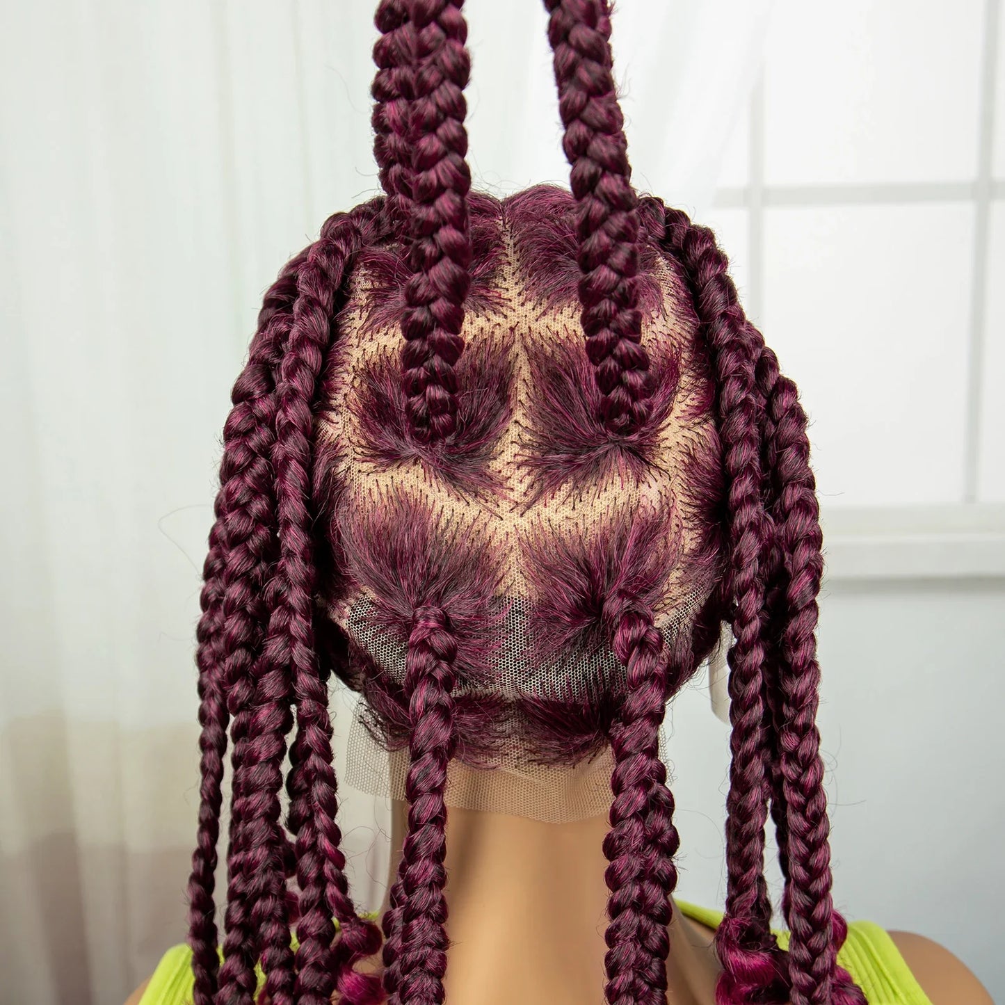 Natural Curly Ends Knotless Braids Wig | Transparent Full Lace | Baby Hair