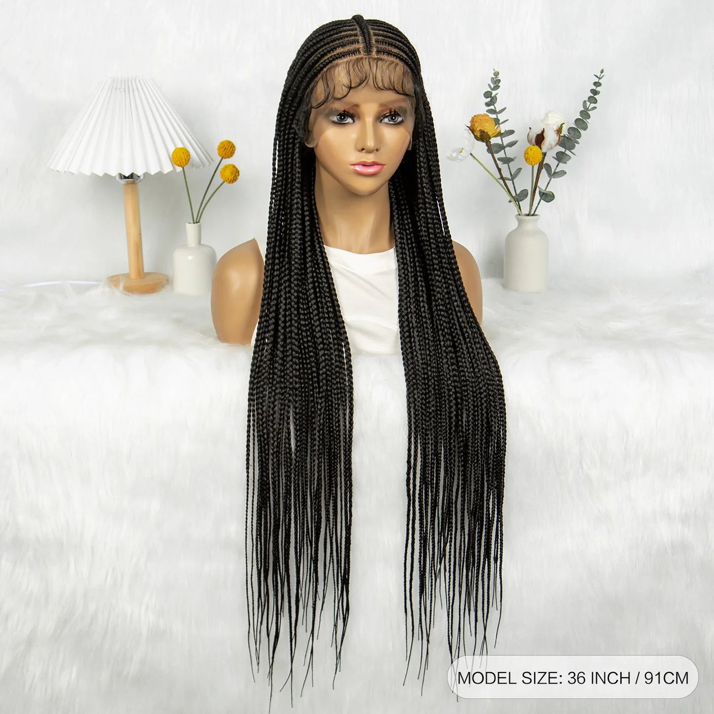 Long Black Twisted Dreadlocks Wig | Transparent Full Lace Front