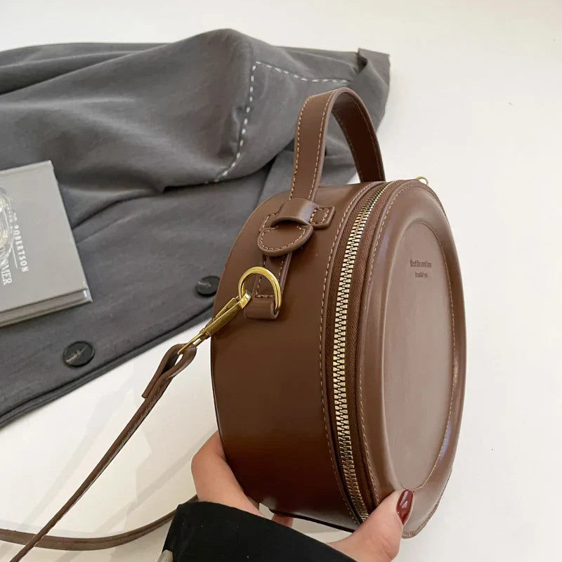 Round Crossbody Bags for Women | High Quality PU Leather Designer Shoulder Bag & Female Clutch Purse (Solid, Soft)