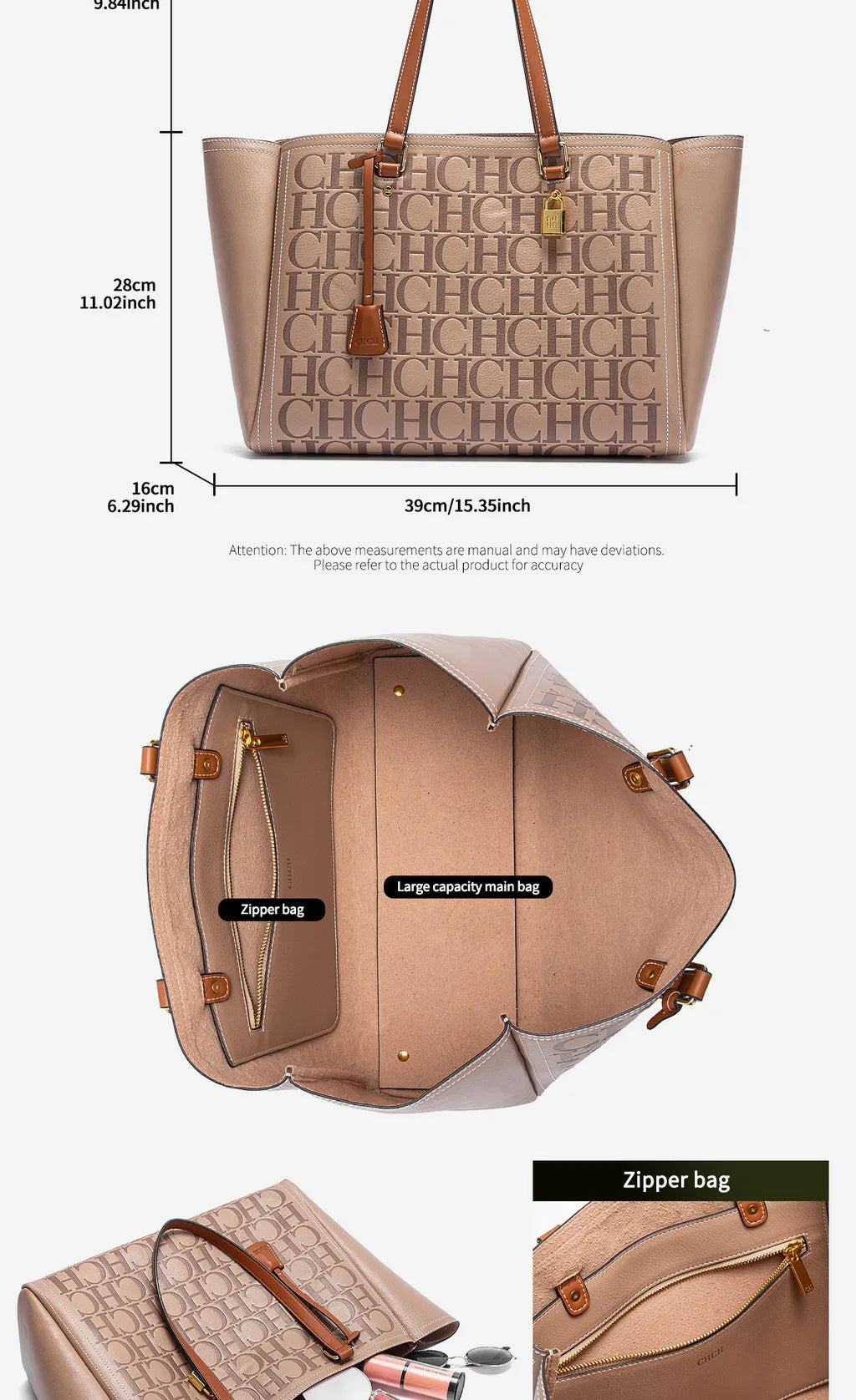 New Embossed Handbag | Large Capacity Commuter Bag for Women's Travel (Stylish & Spacious Tote)