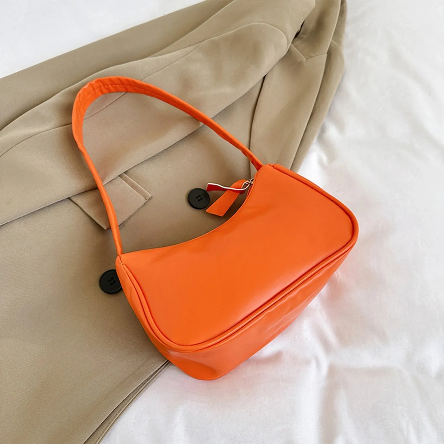 Retro Women's Solid Color Zipper Phone Bag | Hand Bag, Shoulder Bag & Armpit Bag (Mochilas Para Mujer, Mochila Y2k)