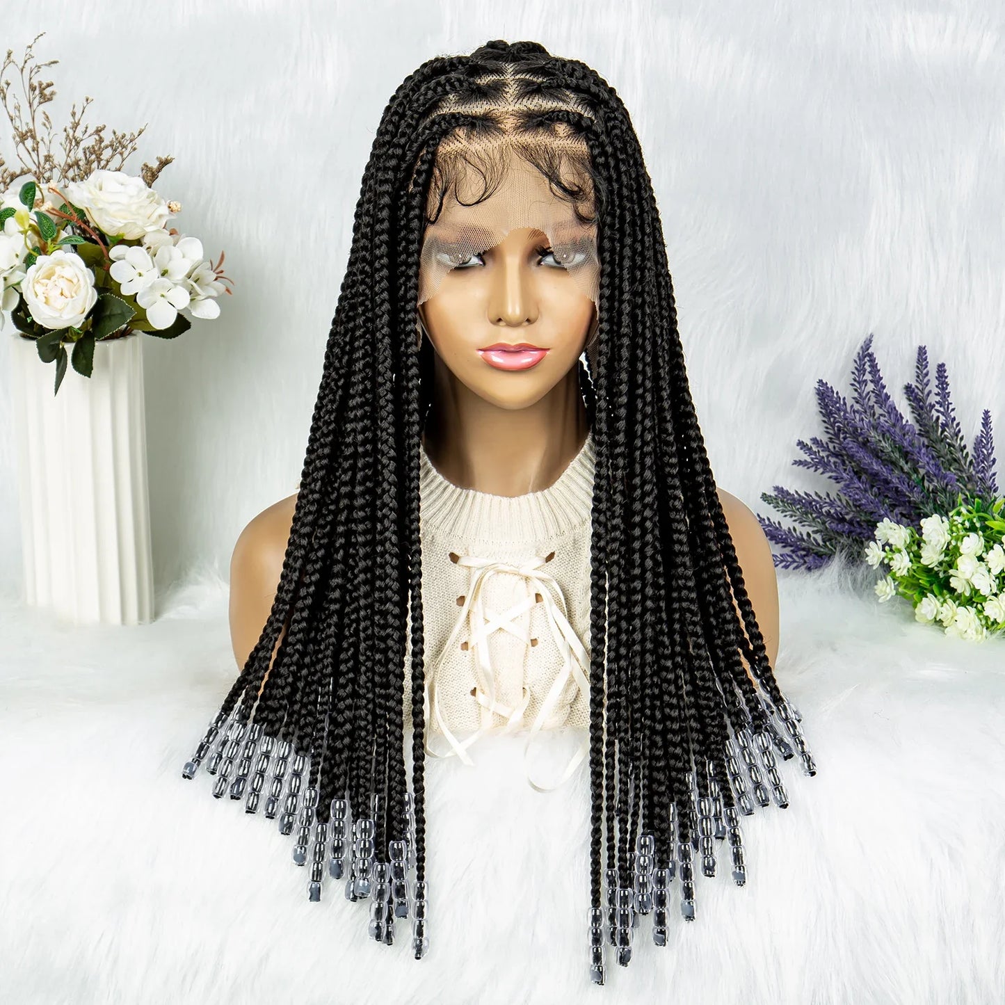 Full Lace Knotless Box Braids Wig | Pre-Plucked Baby Hair | Goddess Braids