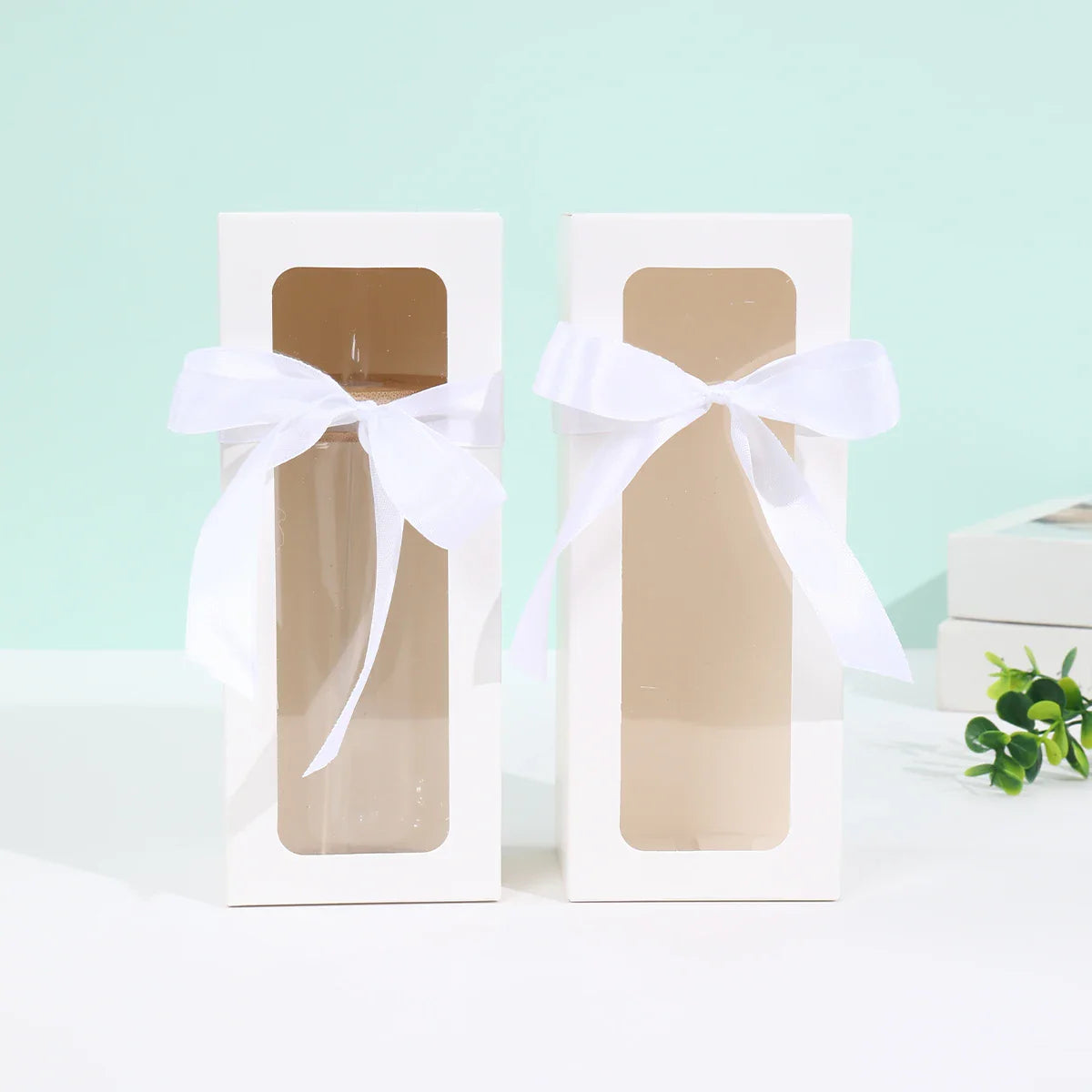 10pcs White Black Glass Laser silver Gift Box Glass Display Box Transparent Gift Box Water Cup Jar Sublimation Glass
