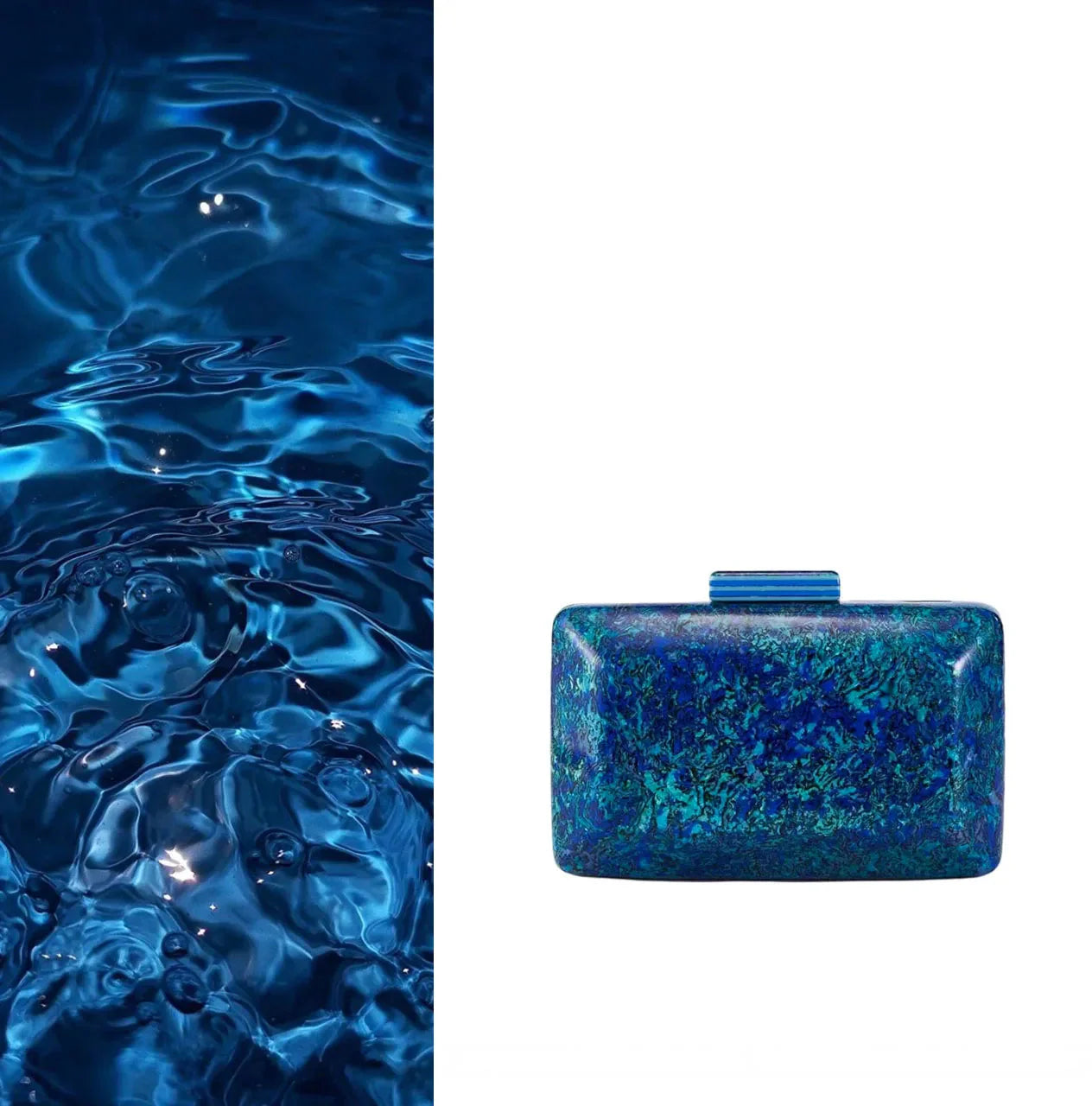 New Hot Sale Acrylic Shell-Shaped Clutch Bag | Women's Designer Evening Party Purse & Cute Birthday Gift (Blue Shoulder Bag)