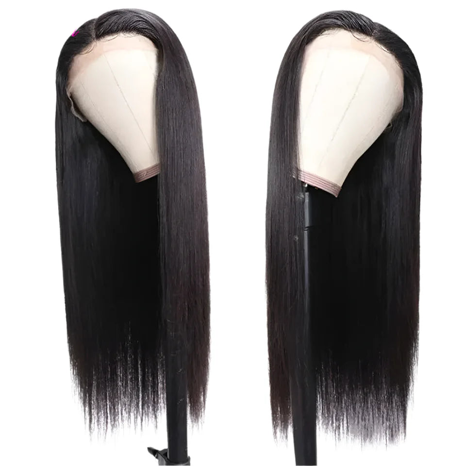 13x6 Lace Frontal Human Hair Wig | Straight Brazilian Remy Hair | Natural Black | 150%/180% Density | Pre-Plucked