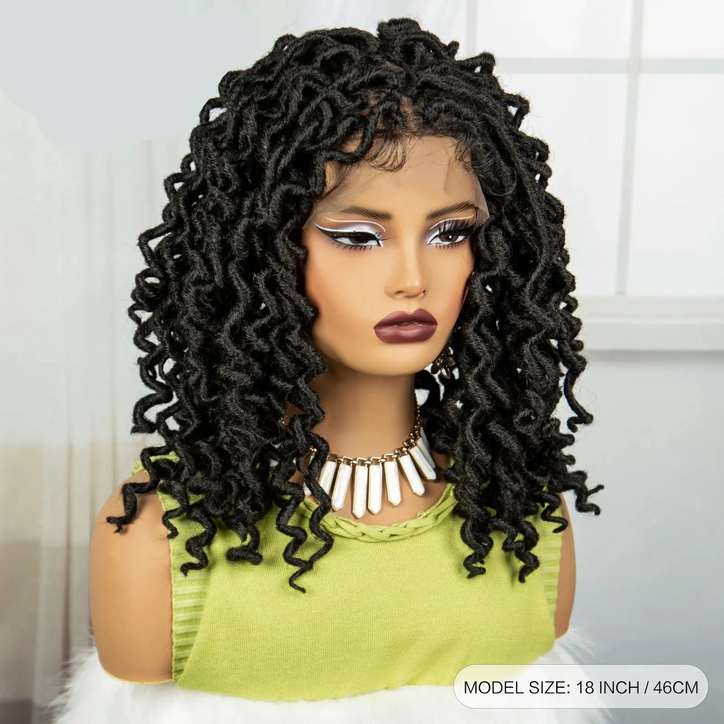 18" Faux Locs Full Lace Wig | Baby Hair | Transparent Lace Front | Crochet Dreadlocks | Black Women