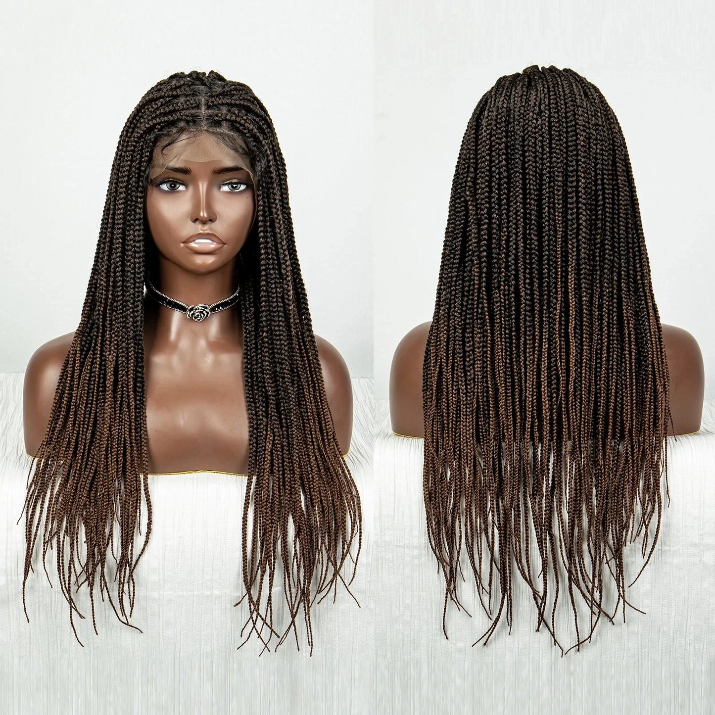 Knotless Cornrow Box Braids Full Lace Wig | Baby Hair | Clearance Sale | Black Women