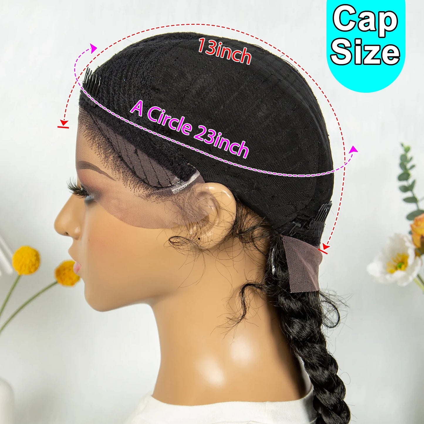 KIMA 32" Cornrow Boxer Braids Lace Front Wig | Twins Dutch Braids with Baby Hair