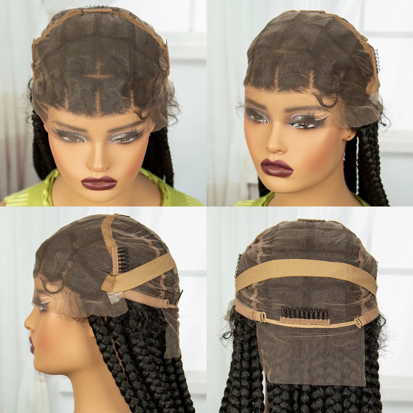 Knotless Twist Braids Full Lace Wig | Straight Synthetic Braids | Baby Hair | Black Women