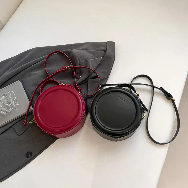 Round Crossbody Bags for Women | High Quality PU Leather Designer Shoulder Bag & Female Clutch Purse (Solid, Soft)