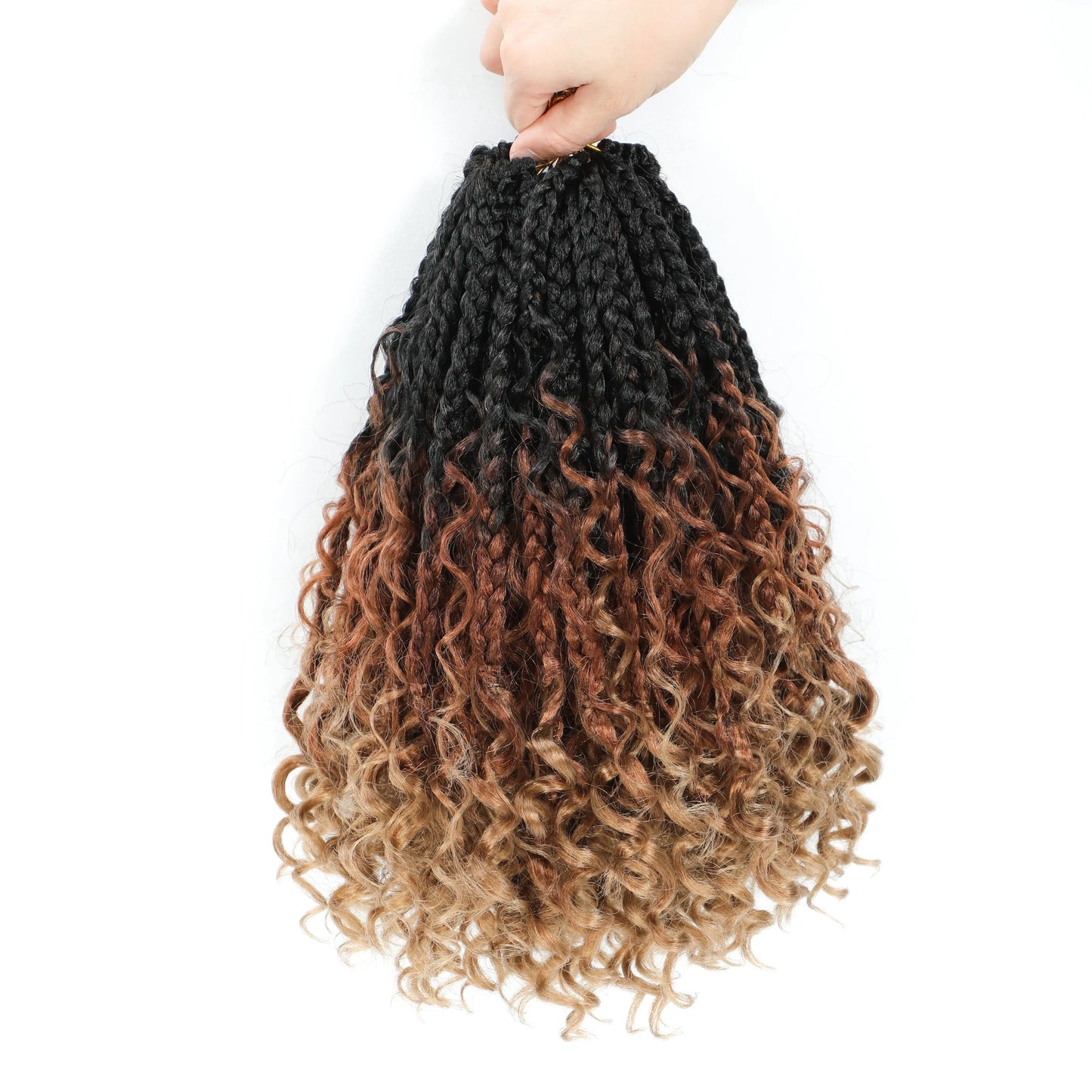 Goddess Box Braids Crochet Hair with Curly Ends | Synthetic Braids