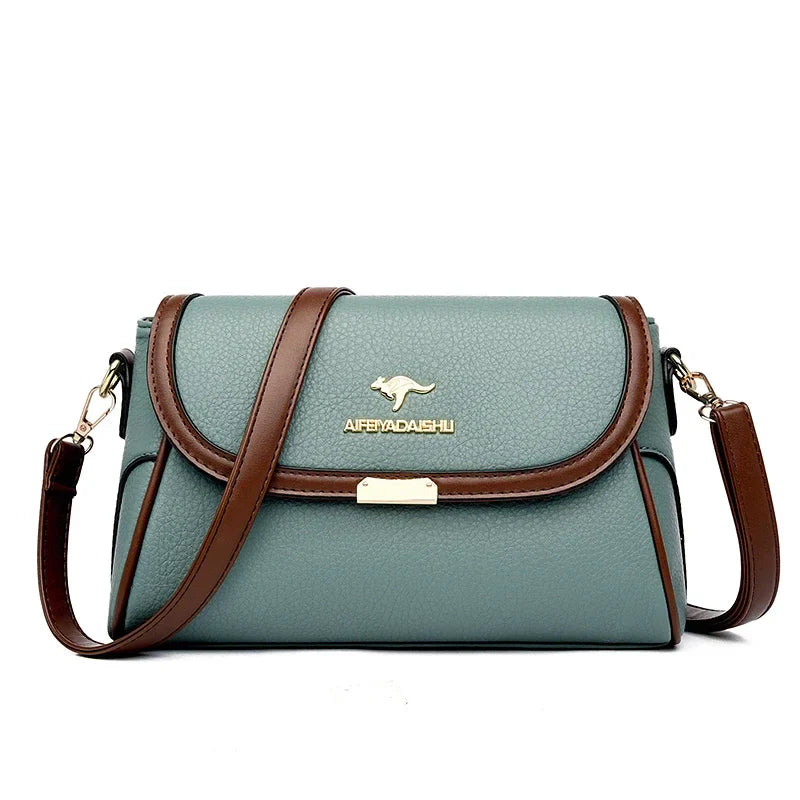 Solid Color High-Quality Leather Small Shoulder Bags | New Messenger Bags with Strap & Designer Crossbody Bag (Sac à Main)