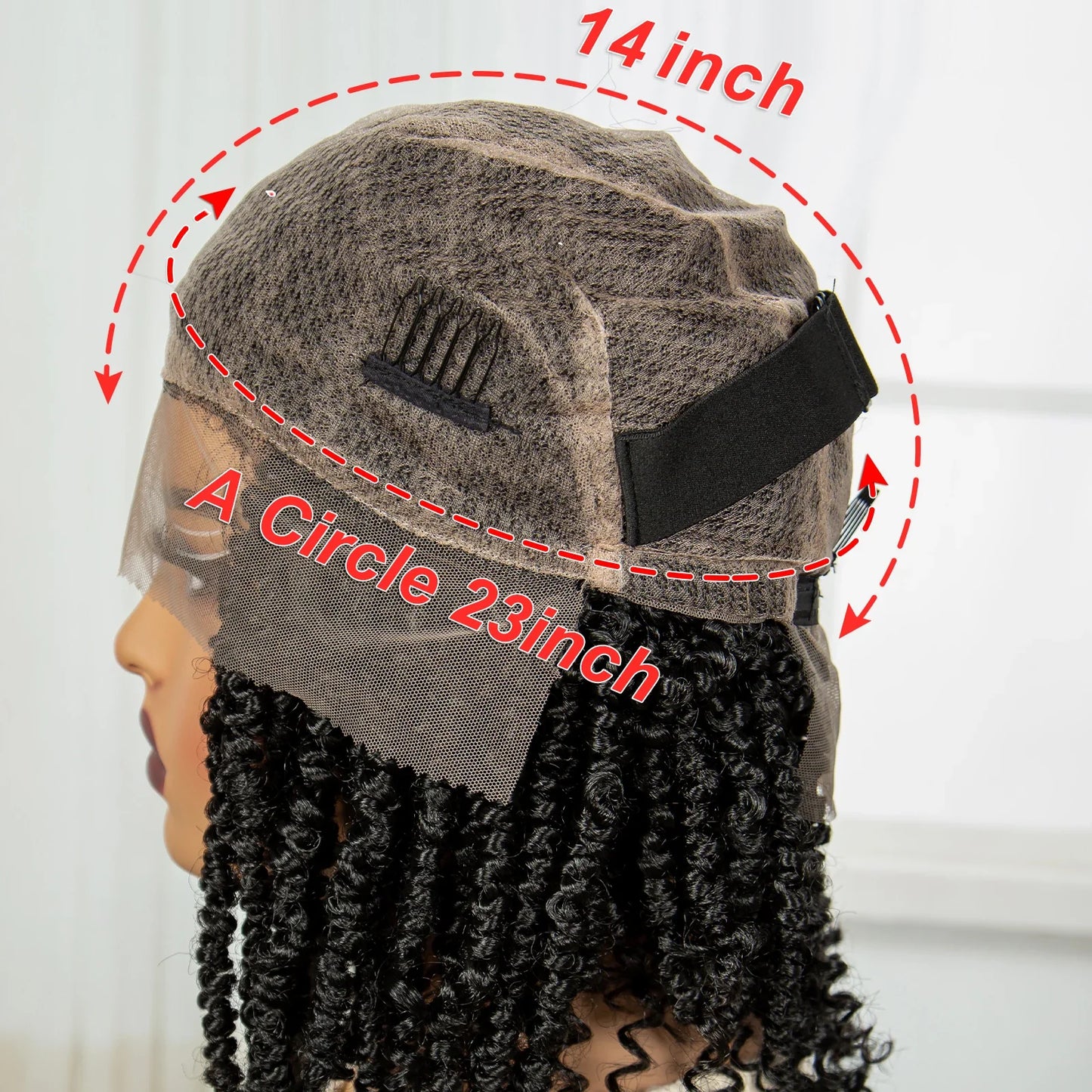 14" Full Lace Twisted Braids Wig with Baby Hair | Natural Looking Synthetic Lace Frontal Braided Wig for Black Women