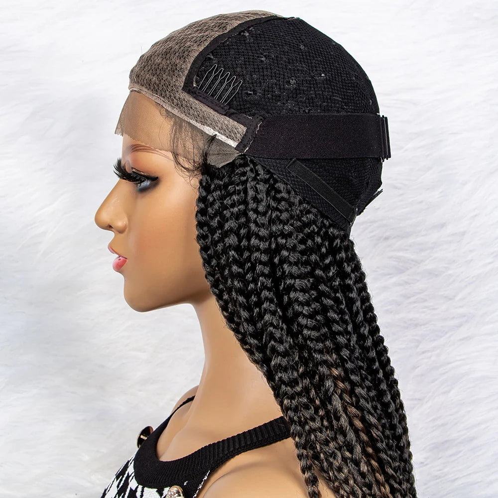 New HD Curly Goddess Box Braids Wig | Transparent Full Lace
