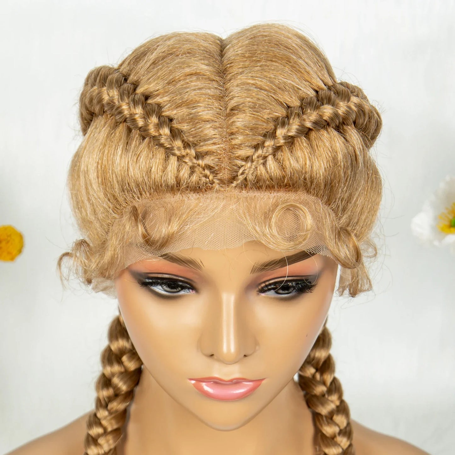 KIMA 32" Cornrow Boxer Braids Lace Front Wig | Twins Dutch Braids with Baby Hair