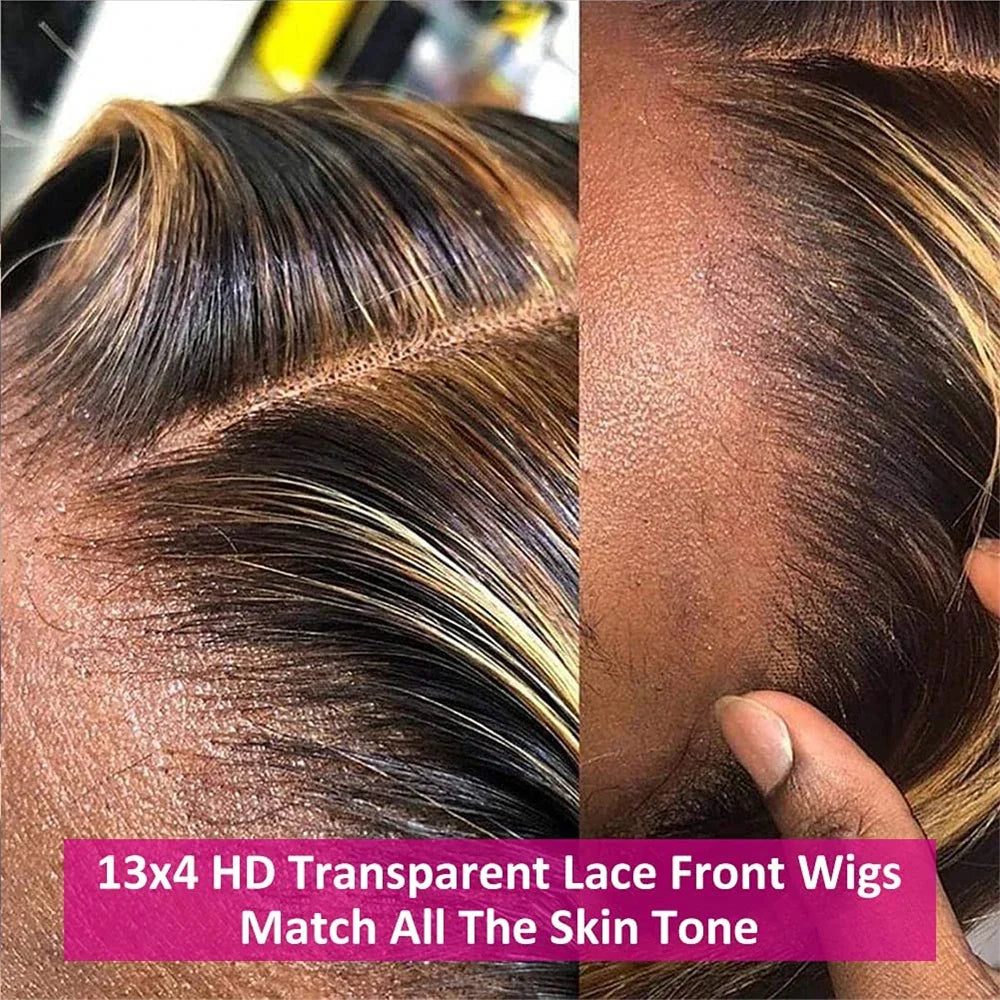 Highlight Ombre 4/27 Lace Front Wig | Honey Blonde Body Wave | Pre-Plucked Baby Hair | HD Lace | 200% Density