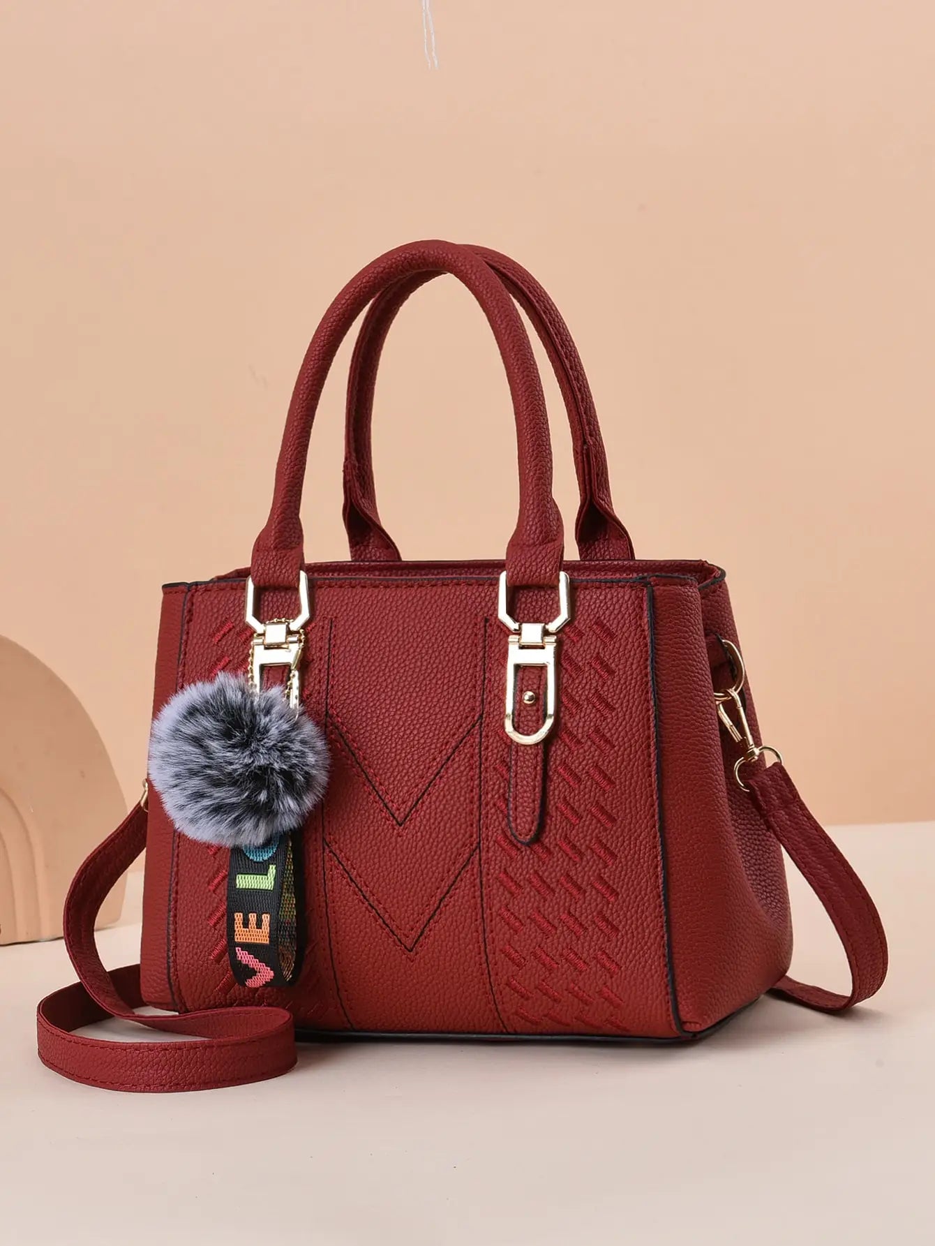 Fashionable Large Capacity Embroidered Crossbody Bag for Women | PU Leather Handbag for Daily Use & Business