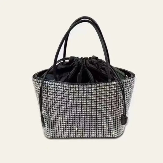 Glamorous Rhinestone Pearl Stage Bag | Women's Sparkly Evening Clutch & Luxury Performance Purse (Large Capacity Crossbody Shoulder Bag)