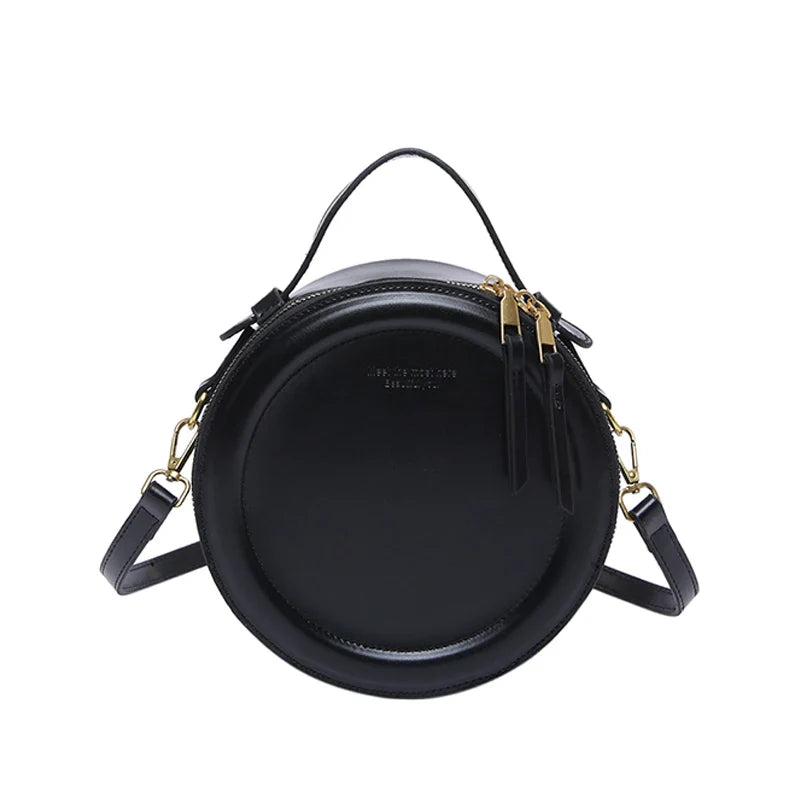 Round Crossbody Bags for Women | High Quality PU Leather Designer Shoulder Bag & Female Clutch Purse (Solid, Soft)